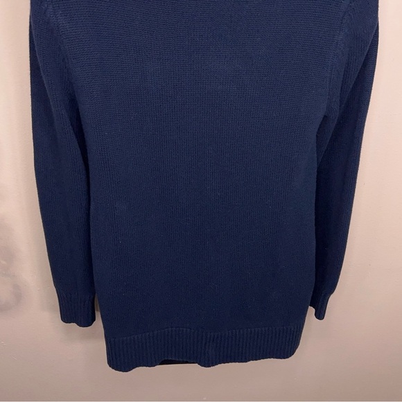 Large Tommy Hilfiger Blue Red White Colorblock Mens Sweater Preppy Academia - Picture 5 of 11